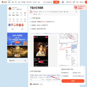 手动下载视频：浏览器开发者工具教程-CSDN博客