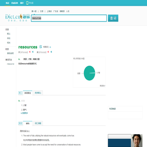 resources是什么意思_resources在线翻译_英语_读音_用法_例句_海词词典