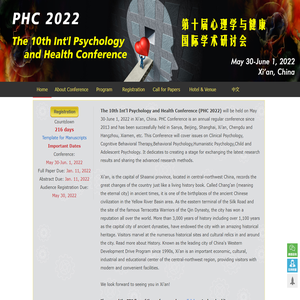 The 10th Intl Psychology and Health Conference (PHC 2022) ,  第十届心理学与健康国际学术研讨会